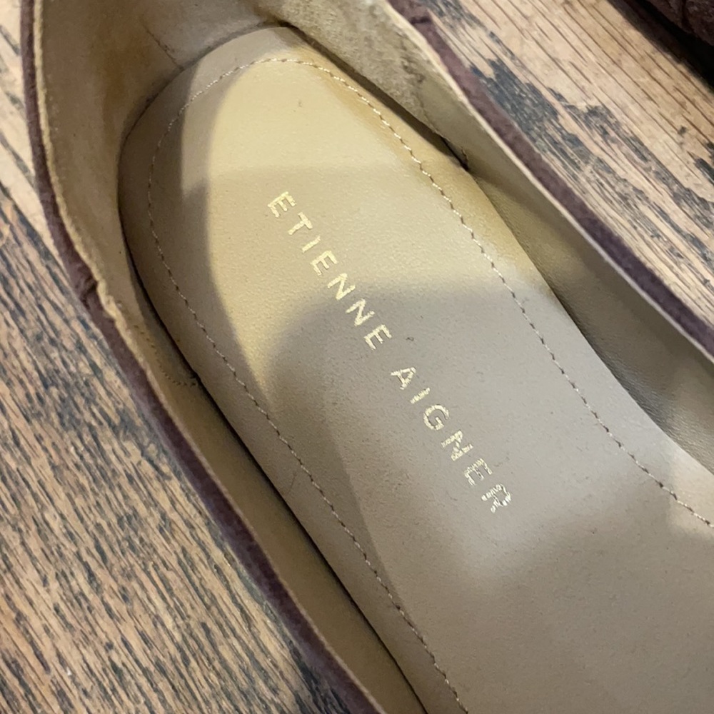 Etienne Aigner brown/taupe velvet loafers size 6.5 - Picture 4 of 7